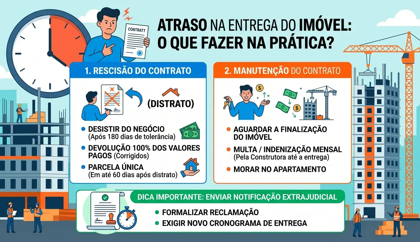 Imóvel na planta em atraso, saiba o que fazer