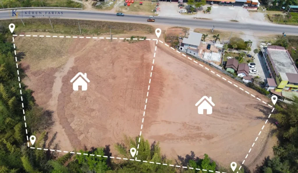 Terreno irregular com casas, onde não consigo registrar o imóvel porque o loteamento é irregular.